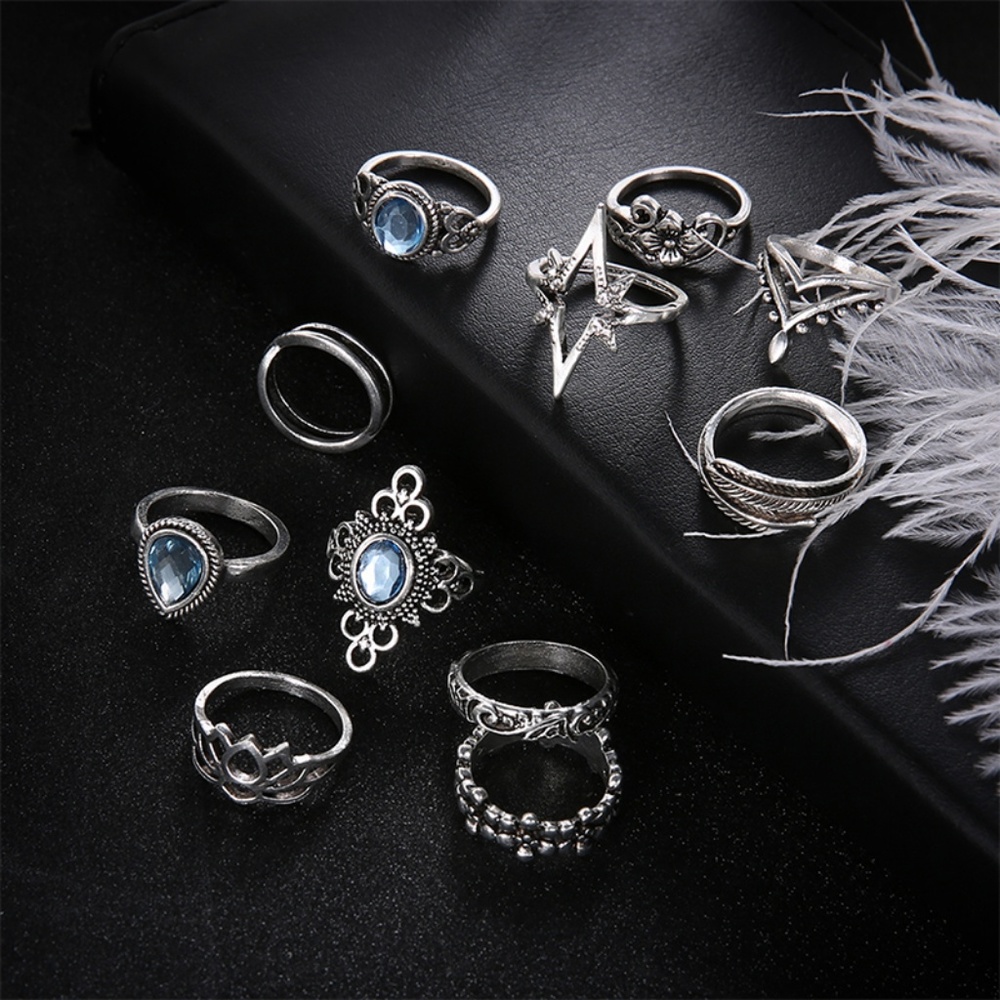 Boho Midi Ring Set of 11 pieces - Picture 2 of 2
